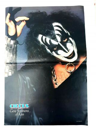 Vtg 1970 ' s Circus KISS Gene Simmons Demon 16  x11  Poster & Article Clippings 2
