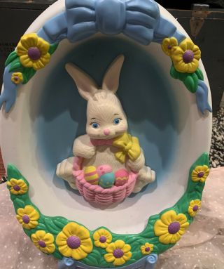 Vintage 1995 Empire Blow Mold Easter Bunny Rabbit In Egg - 3d - Not Lighted - Unique