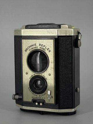 Vintage Kodak Brownie Reflex Synchro Model Box Camera Estate Find