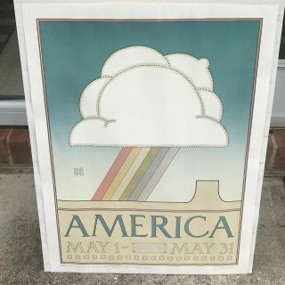 David Lance Goines Poster America (1974) - - - Litho By Portal Publications (1977)