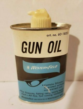 Western Field Gun Oil Can Vintage Metal Tin Montgomery Ward