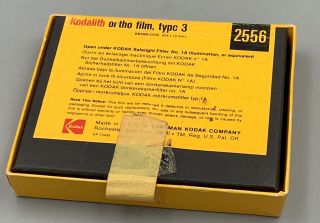 Kodak Graphic Arts Ortho Film 50 Sheets Type 3 4x5 2556 07/1980 2