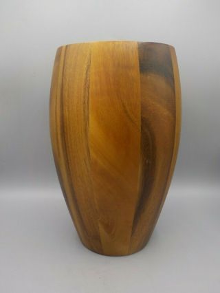 Tall Mid Century Dansk Staved Teak Wood Lined Vase Ice Bucket Jhq No Lid