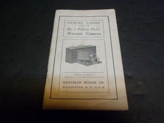 Antique 1912 Eastman Kodak Brownie Folding Camera No.  2 Instructions Booklet