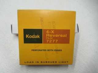 Vintage Kodak 4 - X 16mm Reversal Film 7277 100 Ft.  Perforated Both Edges Nos