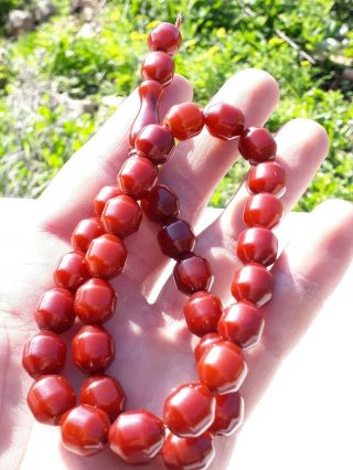 Vintage German Faturan 33 Prayer Beads Muslim Islamic Rosary Tesbih Red