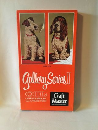 Vintage " Craft Master " Gallery Series I Oil Paint - By - Number Set 10326 Pets