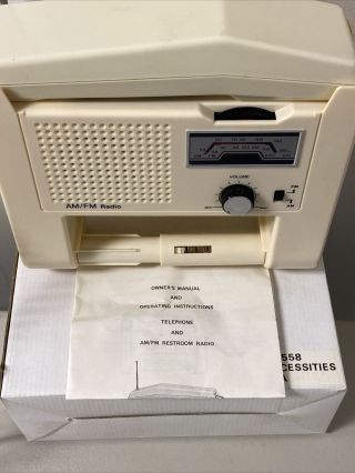 Vintage Hopesonic AM/FM Restroom Radio Telephone Model HE - 841 Toilet Paper Roll 2