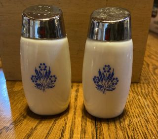 Vintage Corning Ware Blue Cornflower Salt And Pepper Shakers