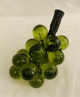 Vintage Mid Century Large Green Lucite Acrylic Green Grapes Cluster Home Decor