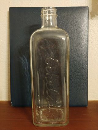 Vintage Eckels Embalming Fluid Bottle W/ Measuring Lines Euc