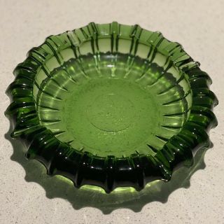 Mid Century Vintage Emerald Green Blenko Glass Ashtray