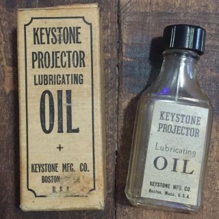 Keystone Projector Lubricating Oil Keystone Mfg.  Co Boston Usa Bottle/lid Box