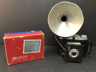 Vintage Ansco Flash Clipper Camera With Flash Attachment