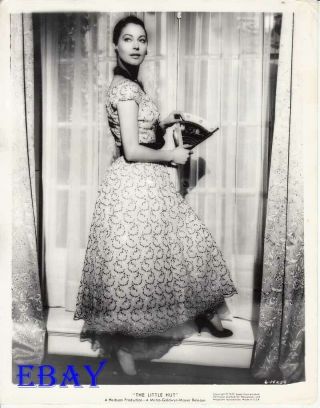 Ava Gardner In Sexy Dress W/fan In Hand The Little Hut Vintage Photo