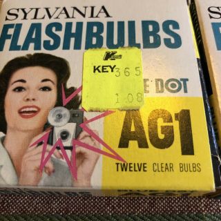 Three vintage Sylvania boxes of blue dot flash bulbs AG1B & AG1 31 Bulbs 2