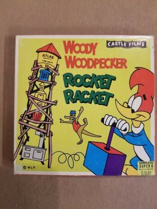 Castle Films 8mm Woody Woodpecker Rocket Racket 561 Black &white