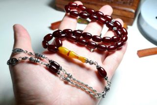 Handmade German Faturan Rosary Islamic Prayer 33 Beads Misbaha Tasbih 60 Grm Red