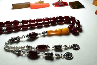 Handmade German Faturan Rosary Islamic Prayer 33 Beads Misbaha Tasbih 60 grm Red 3
