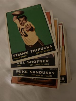 1961 Topps Football Starter Set - 55 Cards Vintage