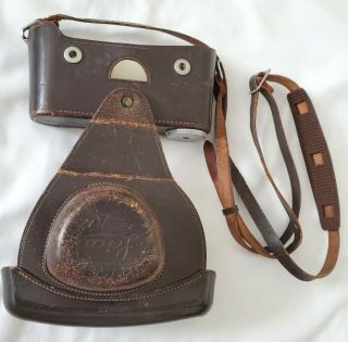 Vintage Leica Brown Leather Camera Case w/ Strap - M2/M3 Ernst Leitz 3