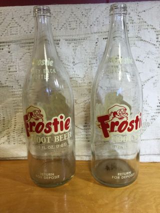 Vintage 2 Frostie Root Beer 32 Oz Bottles Camden Nj