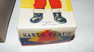 VINTAGE MECHANICAL WINDUP SANTA CLAUS TOY WITH BOX ALPS MADE N JAPAN NR 2
