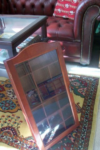 Vintage Wood And Glass Curio Display Case Cabinet.  Wall.  Cherry.  Shadowbox