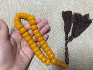 natural yellow German amber faturan Rosary Bakelite 33 prayer beads بكلايت 2