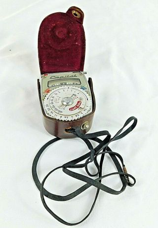 Chelico Capital Vintage Light Meter W/ Leather Case & Strap,