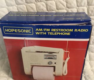Vintage Hopesonic Am/fm Restroom Radio Telephone Model Toilet Paper Roll