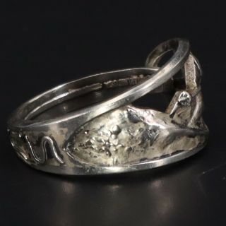 VTG Sterling Silver - Sun Valley Idaho Skier Spoon Handle Ring Size 8 - 5g 2