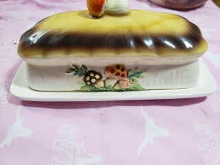Vintage 1978 Sears Roebuck & Co.  Merry Mushroom Butter Dish With Saucer 11c8398