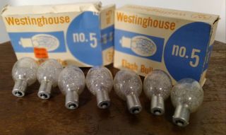 Vintage 2 Boxes 7 Bulbs Total Westinghouse No.  5 Flashbulbs