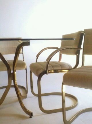 Vintage Cantilever Baughman Dining Mid Century Modern Table Brass Gold Z Dining