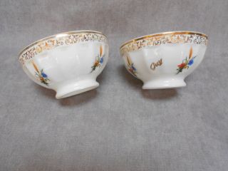 2 Vintage French Porcelain Cafe Au Lait Bowls W/ Flowers Limoges