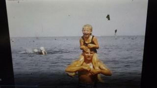 Vintage 8mm Home Movie Film Reel Early Beach Family Fun Swimming Lake Swim R37 3