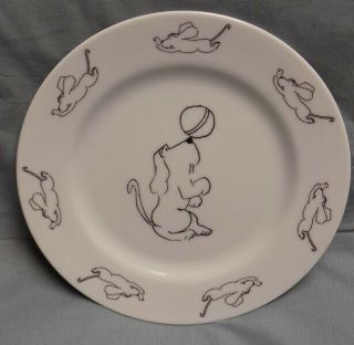 Vintage Collectible James Thurber Art Porcelain Plate Dog With Ball
