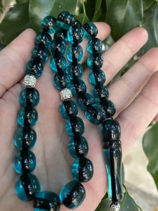 Tasbih German Middle Sandalos Yellow 33 Beads Vintage Misbaha Bakelite Rosary 3