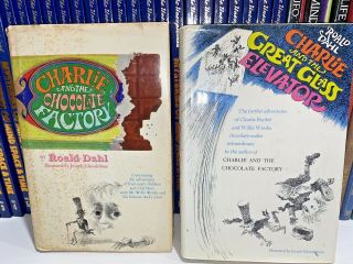 2 Vintage Roald Dahl Books: Charlie & The Chocolate Factory & Charlie & The Grea