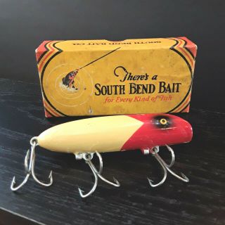 Vintage South Bend Better Bass Oreno 73 Wood Fishing Lure,  73 Box