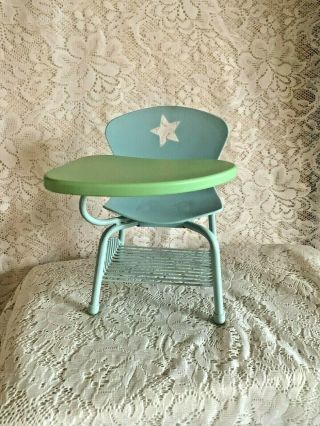 Vintage Doll’s School Desk High Low Chair Great Colors Euc W Cut - Out Star