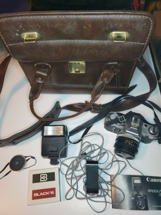 Canon Ae - 1 Program 35mm Film Slr Camera,  Canon & Braun Flash,  Zoom Lens