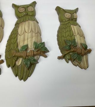 Vintage 1960s Wall Owls set of 3 great character Wall Art Mid Century Mod 2