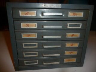 Vintage Steelmaster Six (6) Drawer Metal Cabinet W Inserts