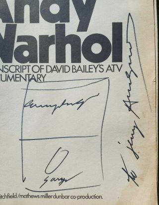Andy Warhol Signed Book Sketch Painting Picasso Keith Haring Roy Lichtenstein