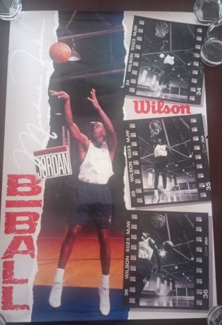 Vintage Rare Michael Jordan Wilson Promo Poster