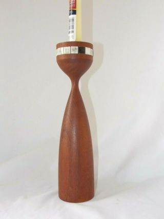 Mid Century Danish Modern Vintage Teak Candle Holder With Ceramic Tiles 10 " Tall
