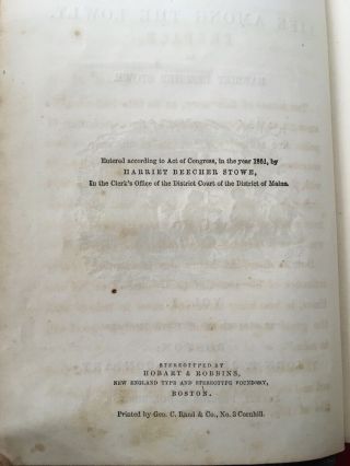 1852 1st Edition Uncle Tom’s Cabin Harriet Beecher Stowe Civil War Slavery 6