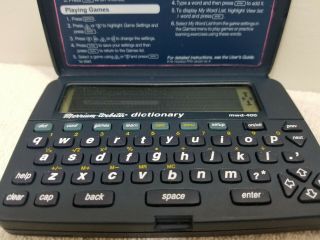 Vintage Franklin Electronic Dictionary MWD - 400 Merriam Webster Pre - owned 2